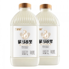 兰格格牧场直发酸奶奶酪味新鲜奶活菌发酵乳 原味 1kg×2 瓶装